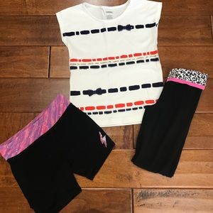 Girls top, shorts and leggings size 7-8